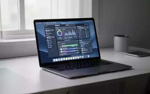 Ein modernes MacBook Air Laptop offen auf einem minimalistischen Schreibtisch, mit Produktivitäts-Apps auf dem Bildschirm in einer sauberen, professionellen Umgebung. - Foto: über boerse-global.de
