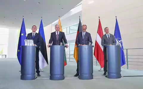 Pressekonferenz mit baltischen Staaten am 03.07.2026 - Foto: via dts Nachrichtenagentur