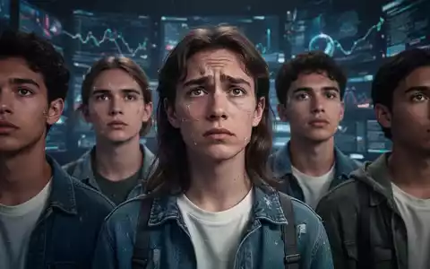 Junge Erwachsene der Gen Z mit subtilen Anzeichen beschleunigter Alterung vor einem unscharfen, modernen Hintergrund. - Foto: über boerse-global.de