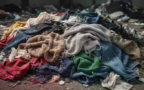 Nahaufnahme eines Stapels alter Kleidung und Textilien, der das Konzept der Wiederverwendung und Nachhaltigkeit in der Modebranche symbolisiert. - Foto: über boerse-global.de
