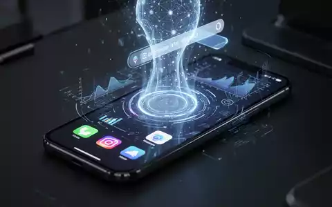 Smartphone-Bildschirm mit leuchtender KI-Kontextvorschlag-Leiste und Produktivitäts-Apps. - Foto: über boerse-global.de