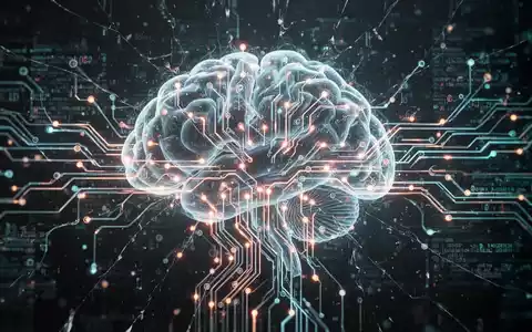 Glühendes, komplexes neuronales Netz oder Leiterplatte mit subtilem Brucheffekt, symbolisiert Leistungsabfall eines KI-Modells. - Foto: über boerse-global.de