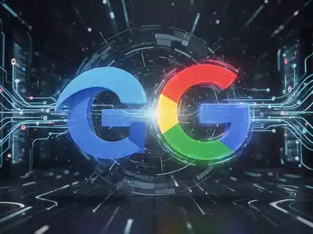 Das Microsoft Edge-Logo verschmilzt subtil mit dem Google G-Logo und symbolisiert sichere Kontointegration und digitale Konnektivität. - Foto: über boerse-global.de