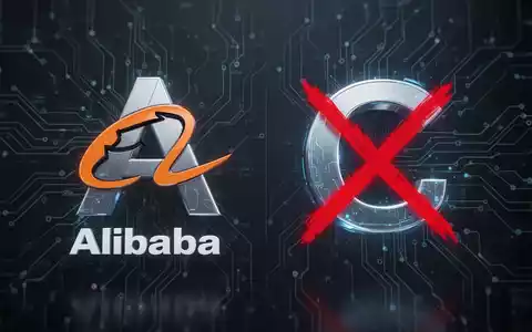 Stilisiertes 'A' für Alibaba und 'C' für Claude, rotes 'X' über dem 'C' als Symbol für ein Verbot. - Foto: über boerse-global.de