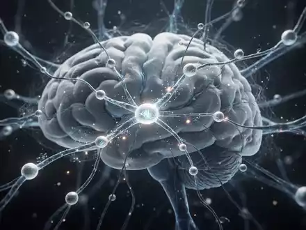 Abstrakte Darstellung von Gehirnaktivität und Neuronen, durch die leuchtende Magnesiumionen fließen, symbolisiert mentale Gesundheit. - Foto: über boerse-global.de