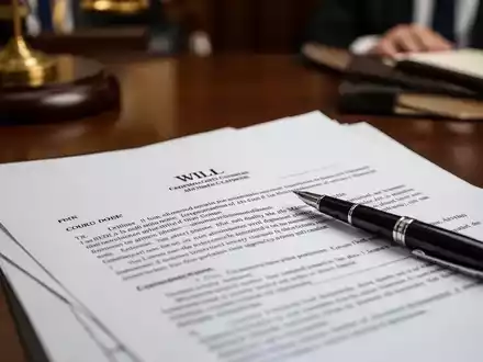 Nahaufnahme eines juristischen Dokuments mit einem Stift, das das Erbrecht und die Verteilung des Nachlasses symbolisiert. - Foto: ĂŒber boerse-global.de