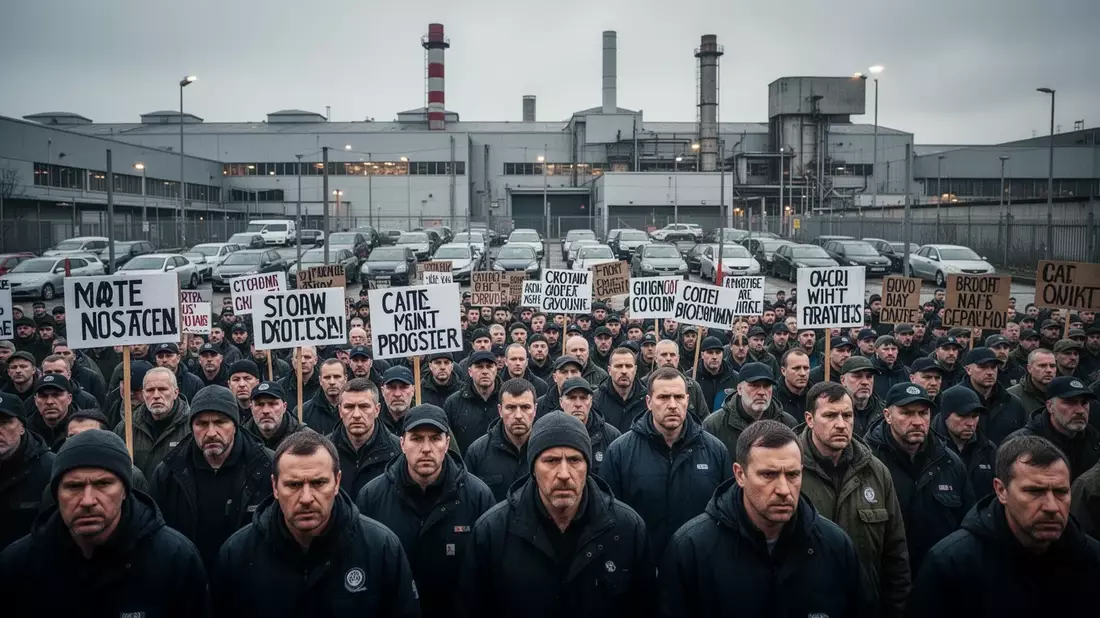 Mercedes-Mitarbeiter protestieren gegen harte Sparpläne