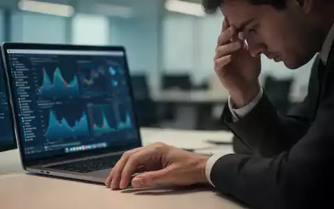Eine Person sitzt an einem Schreibtisch mit einem Laptop und hält die Hand an die Stirn, was Stress oder Nachdenklichkeit andeutet. - Foto: über boerse-global.de