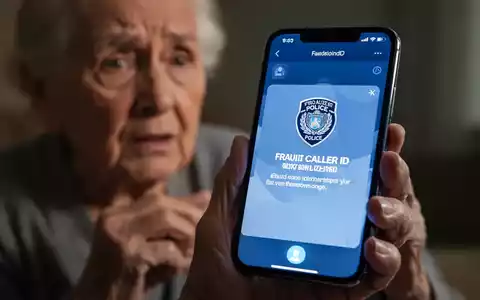 Ein Smartphone mit einer betrügerischen Anrufer-ID und einem verschwommenen Bild einer besorgten älteren Person im Hintergrund. - Foto: über boerse-global.de