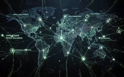 Abstrakte Darstellung digitaler Netzwerke und Datenströme, die Lieferkettenintegrität, Sorgfaltspflicht und Risikomanagement symbolisieren. - Foto: über boerse-global.de