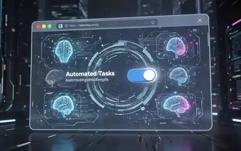 Glühender Kippschalter auf futuristischer Browser-Oberfläche, symbolisiert KI-Automatisierung und Steuerung. - Foto: über boerse-global.de