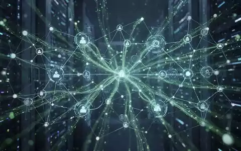 Stilisierte abstrakte Darstellung vernetzter digitaler Knoten und leuchtender Datenströme, die KI-Agenten-Workflows und automatisierte Prozesse symbolisieren. - Foto: über boerse-global.de