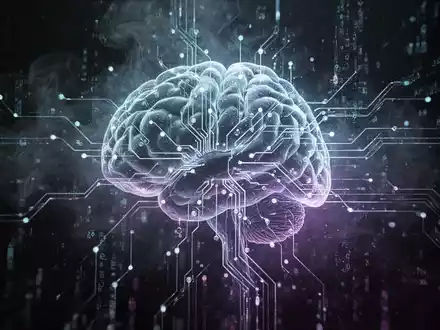 Ein stilisiertes, leuchtendes neuronales Netz oder eine Leiterplatte, teilweise von digitalem Rauch oder Datenströmen verdeckt. - Foto: über boerse-global.de