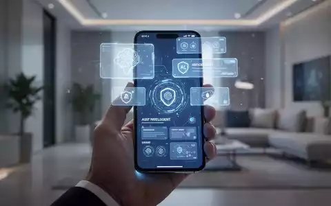 Eine Hand hält ein futuristisches Smartphone, das eine intuitive Benutzeroberfläche mit schwebenden Fenstern und KI-Symbolen zeigt. - Foto: über boerse-global.de