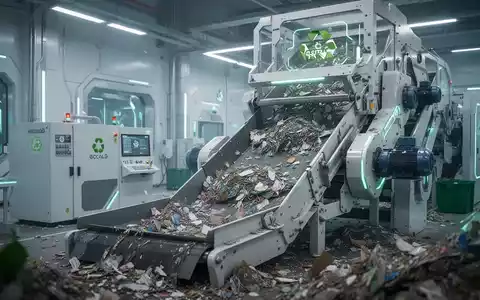 Eine Nahaufnahme moderner Recyclingmaschinen, die Materialien verarbeiten, mit einem Fokus auf Nachhaltigkeit und technologischen Fortschritt. - Foto: über boerse-global.de