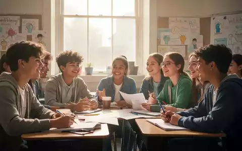 Schüler in einem Klassenzimmer, die sich aktiv an einer Diskussion oder Aktivität zum Thema Wohlbefinden und Resilienz beteiligen. - Foto: über boerse-global.de