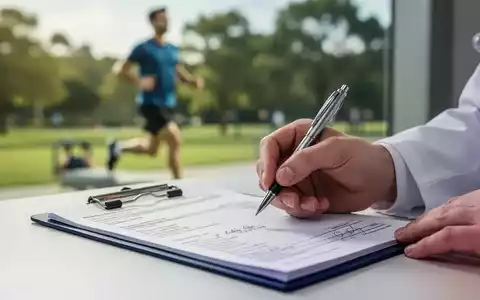 Eine Hand, die ein Rezept ausfüllt, mit einer unscharfen Person, die im Hintergrund Sport treibt. - Foto: über boerse-global.de