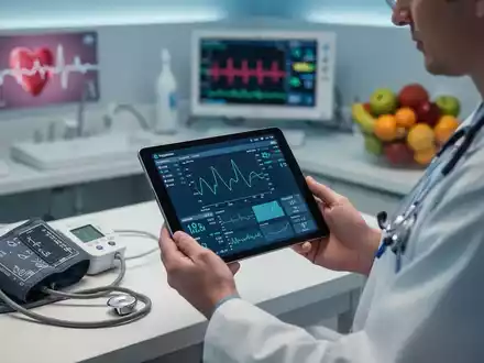 Eine medizinische Fachkraft überprüft Patientendaten auf einem Tablet in einem modernen klinischen Umfeld, mit Fokus auf Präzisionsmedizin. - Foto: über boerse-global.de