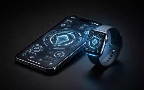 Nahaufnahme eines modernen Smartphones und einer Smartwatch nebeneinander mit futuristischen BenutzeroberflĂ€chen und leuchtenden KI-Elementen. - Foto: ĂŒber boerse-global.de