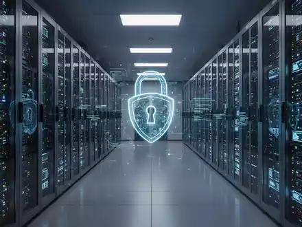 Ein Serverraum mit Reihen von leuchtenden Server-Racks, die IT-Wartung und Datenverarbeitung symbolisieren. - Foto: über boerse-global.de