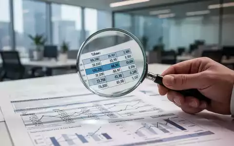 Eine Hand hält eine Lupe über ein komplexes Finanzdokument mit Zahlen und Diagrammen, die Steuersätze hervorheben. - Foto: über boerse-global.de