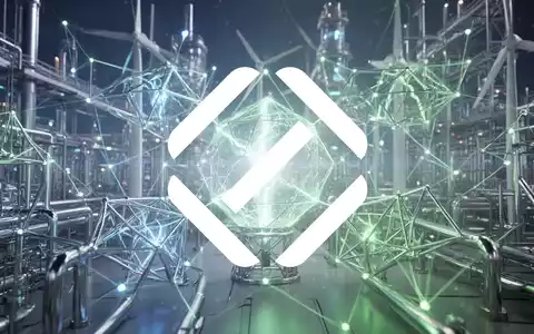 Abstrakte Darstellung einer futuristischen Energieerzeugungsanlage mit leuchtenden geometrischen Formen, die ein sauberes Stromnetz symbolisieren. - Foto: über boerse-global.de
