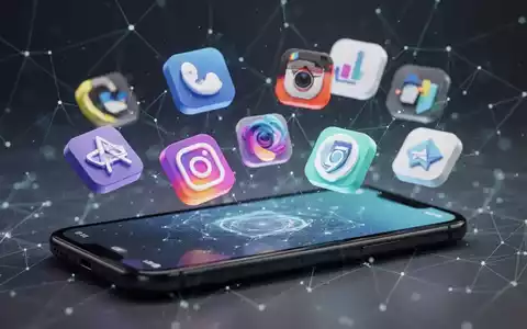 Stilisierte App-Symbole und Widgets schweben über einem Smartphone-Bildschirm und deuten neue digitale Funktionen an. - Foto: über boerse-global.de