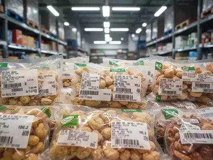 Nahaufnahme verschiedener Lebensmittelverpackungen mit deutlich sichtbaren Mindesthaltbarkeitsdaten und Chargennummern in einem Laden. - Foto: über boerse-global.de