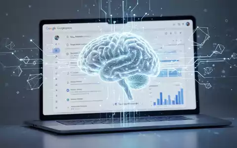 Stilisierte neuronale Netzstruktur über Google Workspace-Oberfläche, Symbol für KI-Automatisierung und Intelligenz. - Foto: über boerse-global.de