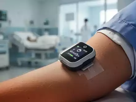 Ein Continuous Glucose Monitor (CGM) am Arm eines Patienten, der die Rolle der Technologie bei der Diabetesbehandlung symbolisiert. - Foto: über boerse-global.de