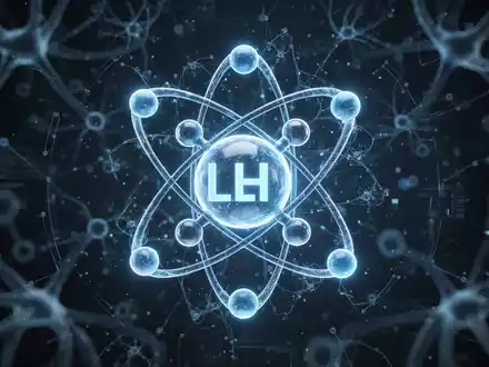 Ein stilisiertes, blau leuchtendes Lithium-Atom, umgeben von subtilen neuronalen Netzwerkmustern vor dunklem, futuristischem Hintergrund. - Foto: über boerse-global.de