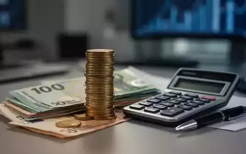 Ein Stapel Euromünzen und Banknoten mit einem Taschenrechner und einem Stift auf einem Schreibtisch, der finanzielle Änderungen symbolisiert. - Foto: über boerse-global.de