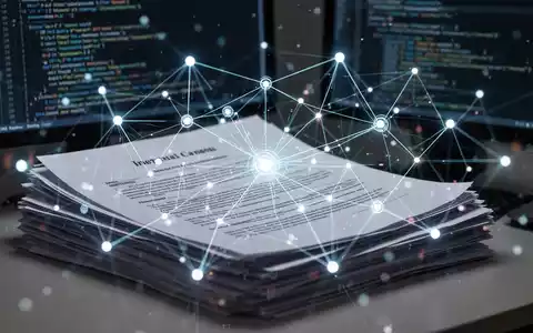 Glühendes Netzwerk digitaler Verbindungen über Rechtsdokumenten und einem Computerbildschirm, symbolisiert Legal-Tech-Integration. - Foto: über boerse-global.de