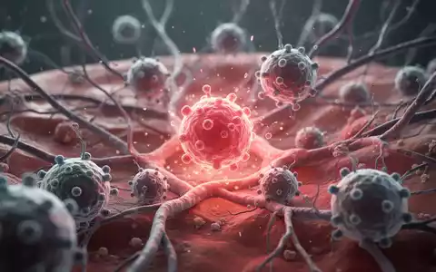 Nahaufnahme von Immunzellen, die mit Gewebe interagieren, mit einem subtilen Leuchten um aktive Zellen, was Forschung darstellt. - Foto: über boerse-global.de