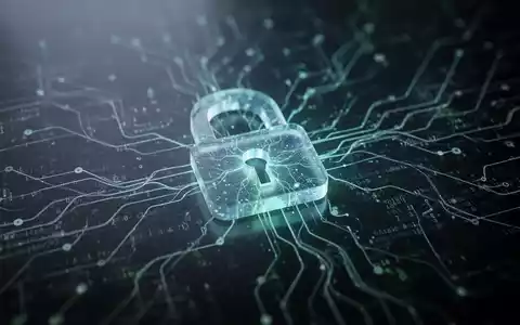 Abstrakte digitale Schloss-Ikone, umgeben von Datenströmen, die Cybersicherheit und Datenschutz symbolisieren. - Foto: über boerse-global.de