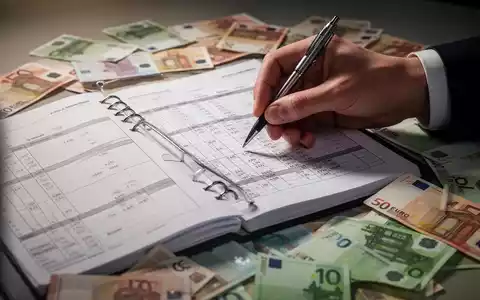 Eine Hand hält einen Stift über einem Finanzdokument mit Euro-Banknoten, die den Bundeshaushalt und Schulden symbolisieren. - Foto: über boerse-global.de