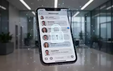 Smartphone-Bildschirm mit Messaging-App und digitalem Schloss-Symbol für Datensicherheit. - Foto: über boerse-global.de