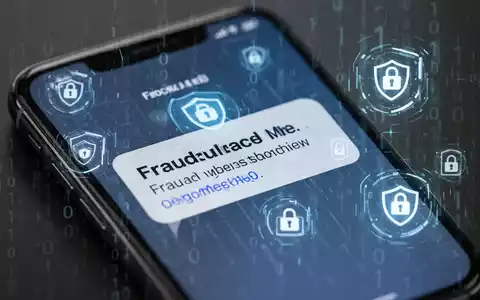 Nahaufnahme eines Smartphone-Bildschirms mit täuschender Benachrichtigung, digitalen Sicherheitssymbolen und Binärcode im Hintergrund. - Foto: über boerse-global.de