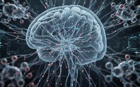 Nahaufnahme einer stilisierten Darstellung von Nervenfasern und Neuronen, die im menschlichen Körper leuchten. - Foto: über boerse-global.de