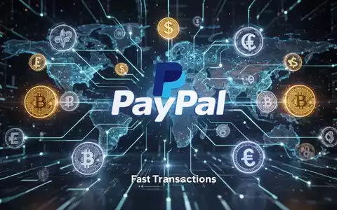Stilisiertes PayPal-Logo in einem leuchtenden digitalen Netzwerk, Symbol für sichere globale Zahlungserweiterung und Krypto-Integration. - Foto: über boerse-global.de