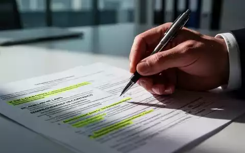 Eine Hand hält einen Stift über einem Arbeitsvertrag mit hervorgehobenen Abschnitten, der Kündigungsschutz und Abfindungen symbolisiert. - Foto: über boerse-global.de