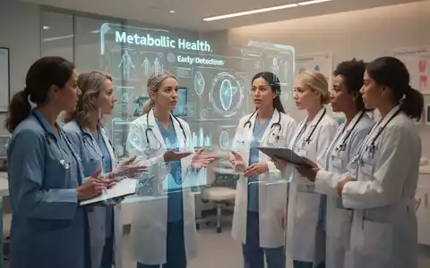 Eine Gruppe von Frauen und medizinischem Personal in einer modernen Klinik, die über Stoffwechselgesundheit und Prävention spricht. - Foto: über boerse-global.de
