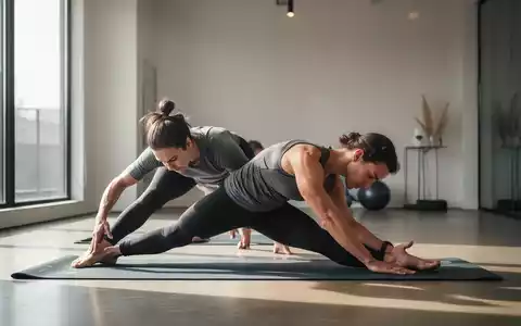 Eine Person dehnt sich auf einer Yogamatte in einem hellen Studio, fokussiert auf Faszientraining und Flexibilität. - Foto: über boerse-global.de