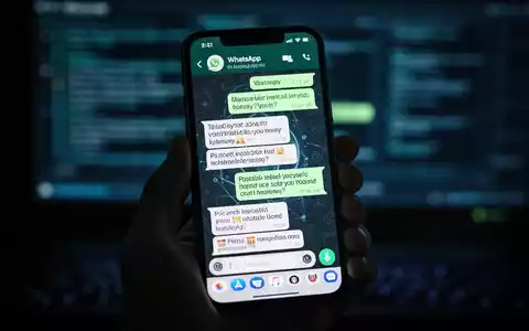 Nahaufnahme eines Smartphones, das eine WhatsApp-Nachricht mit einer Geldforderung anzeigt. Im Hintergrund verschwommene digitale Symbole. - Foto: über boerse-global.de
