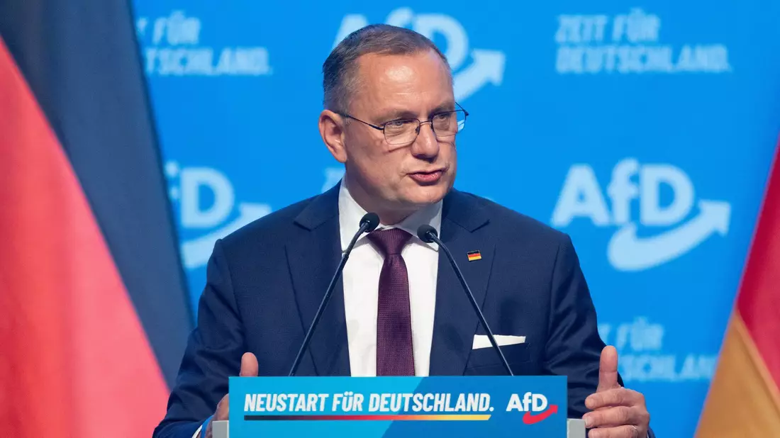 Chrupalla als AfD-Co-Chef wiedergewählt.  - Bild: Sebastian Kahnert/dpa