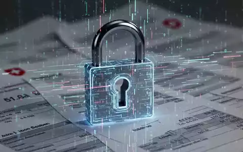 Ein stilisiertes digitales Vorhängeschloss mit Datenströmen und einem unscharfen Hintergrund von Schweizer Finanzdokumenten. - Foto: über boerse-global.de