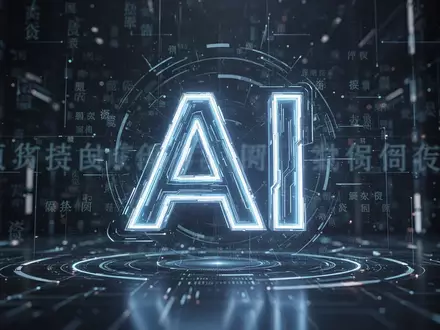 Stilisiertes 'AI'-Symbol leuchtet auf dunklem Hintergrund mit chinesischen Schriftzeichen und Netzlinien, die digitale Finanzen andeuten. - Foto: über boerse-global.de