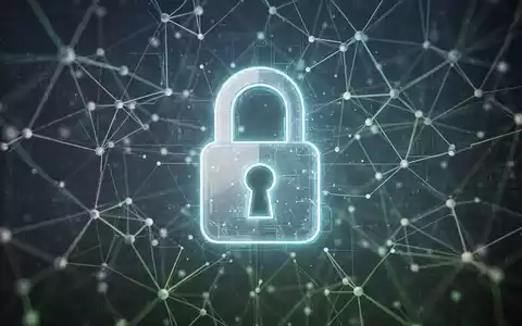 Ein stilisiertes, sicheres digitales Vorhängeschloss-Symbol über einem abstrakten Hintergrund aus Netzwerklinien und Datenpunkten. - Foto: über boerse-global.de