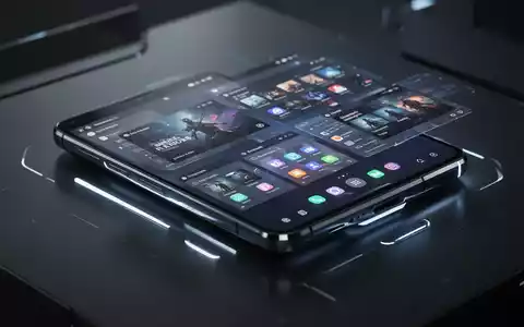 Ein futuristisches Android-Smartphone mit einem Desktop-Modus, auf dem mehrere App-Fenster und eine Taskleiste zu sehen sind. - Foto: über boerse-global.de