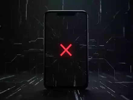 Minimalistischer Android-Bildschirm mit abstrakter Oberfläche und dezentem rotem 'X', das Einstellung symbolisiert. - Foto: über boerse-global.de